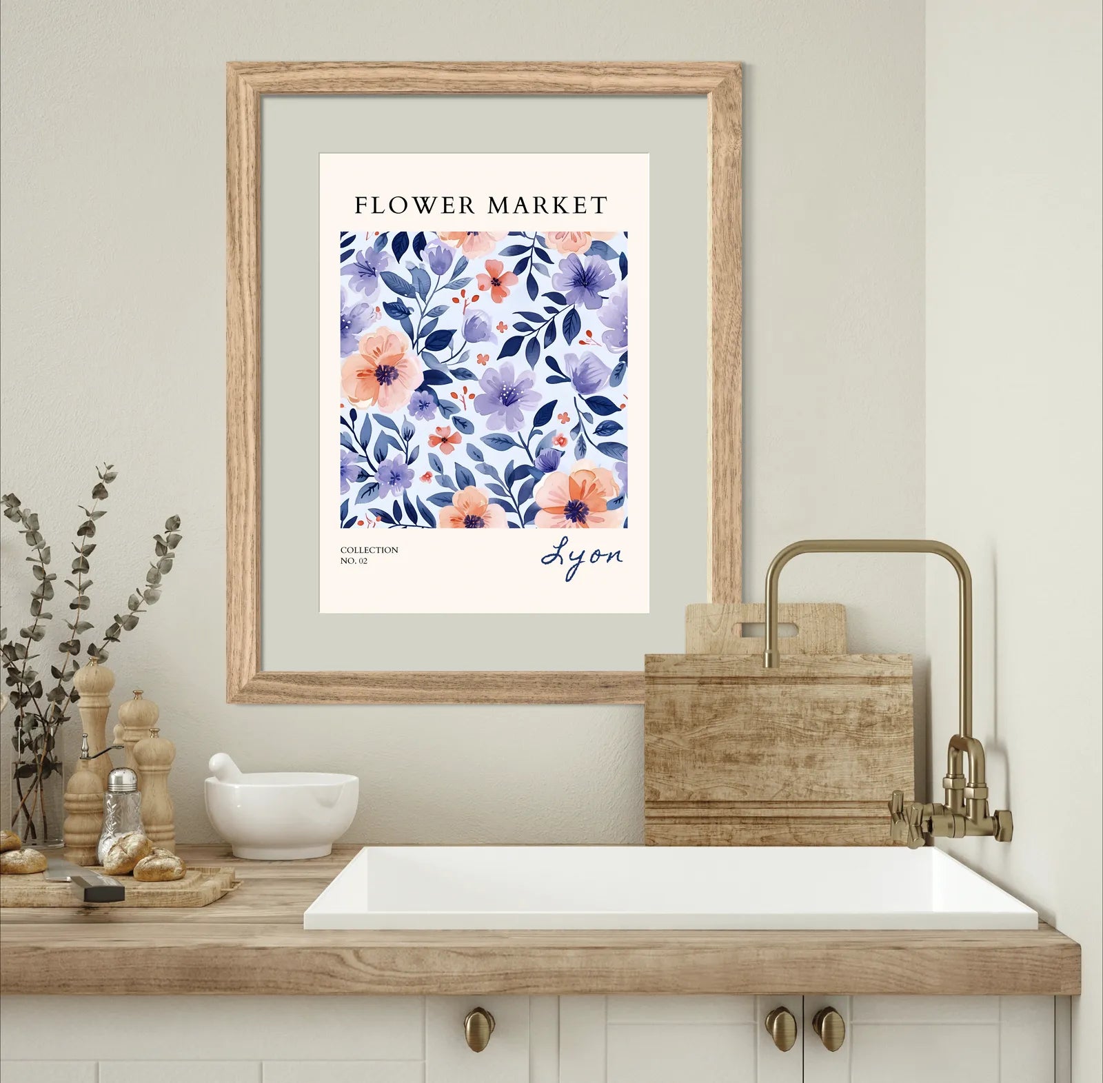 Lyon Provence Bloom Watercolour Print – French Botanical Elegance