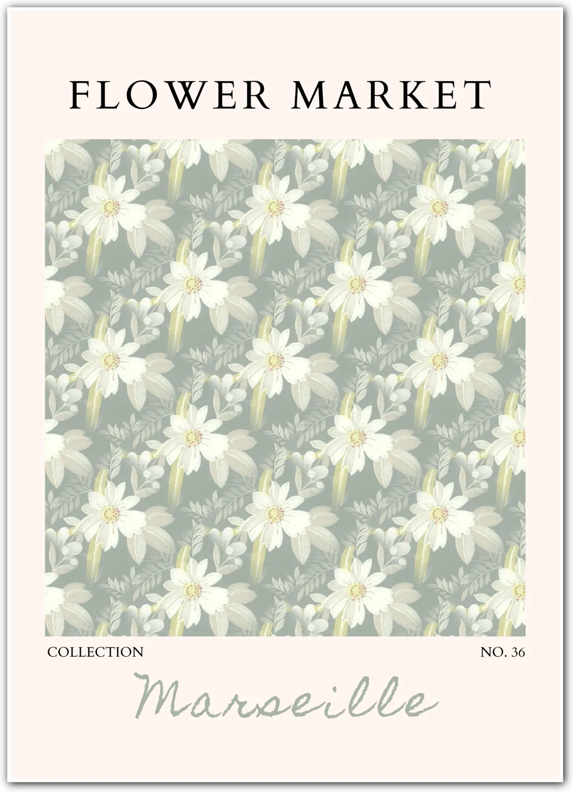 Marseille Botanical Art Print – Soft Vintage French Floral