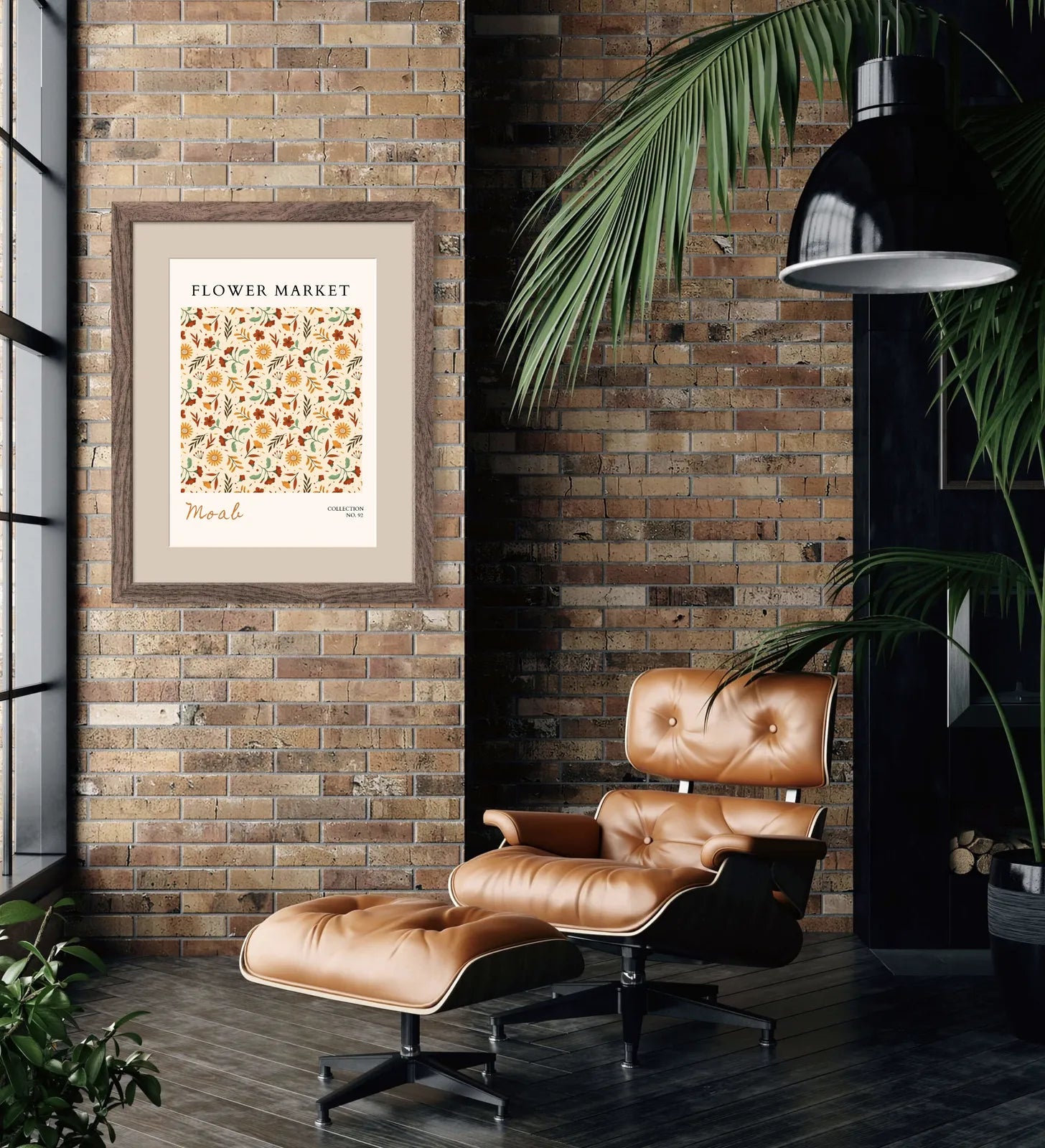 Moab Desert Bloom Art Print – Warm Terracotta Wildflower Pattern