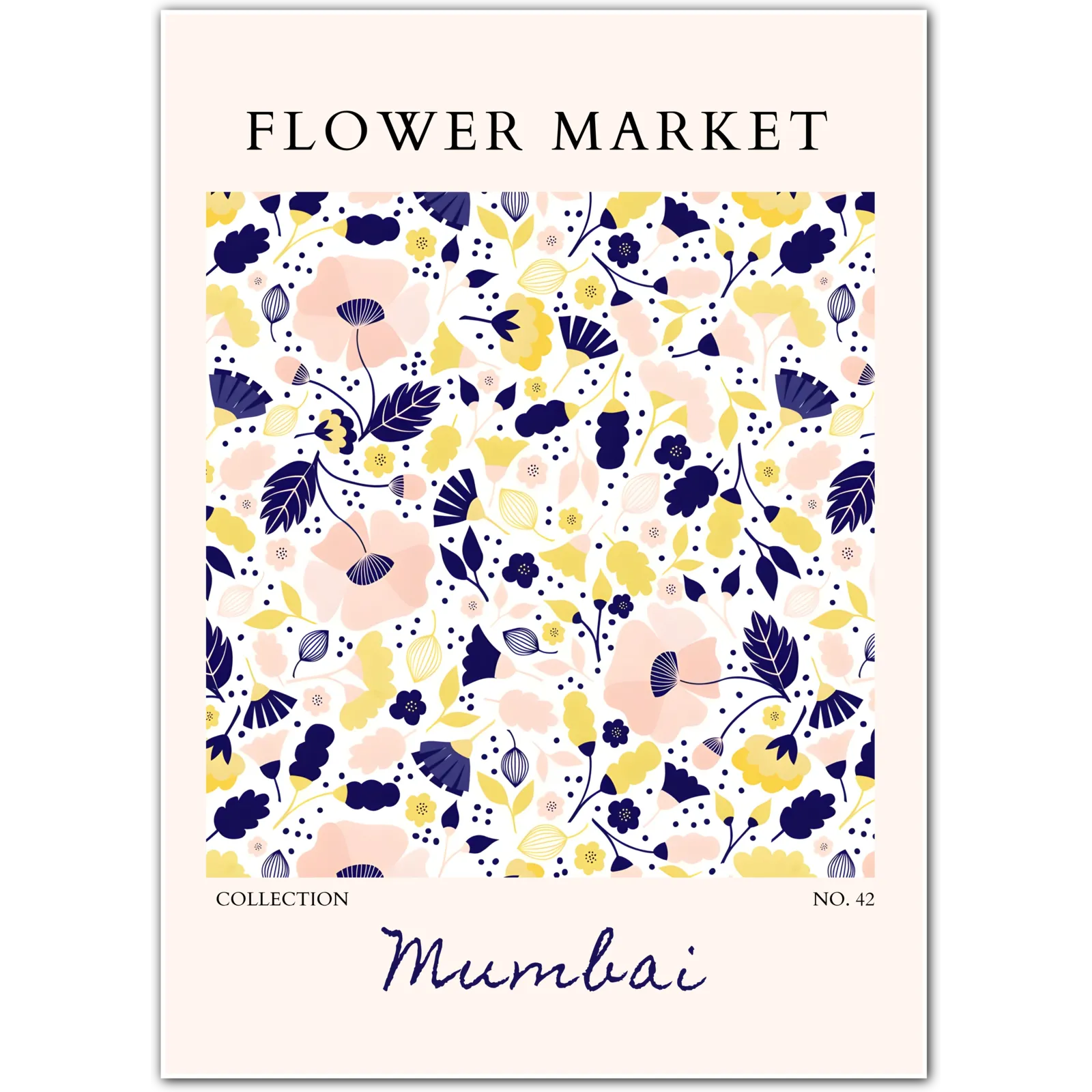 Mumbai Floral Fusion Art Print – Contemporary Indian Botanical Design