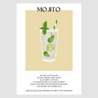 Mojito Art Print – Fresh Yellow & Black Cocktail Design 1