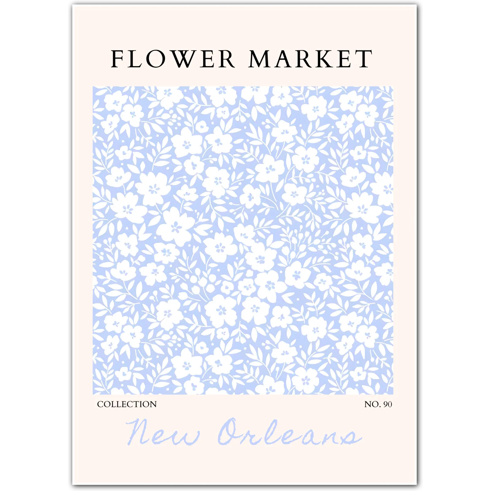 Blue Blossom Reverie – New Orleans Floral Art Print