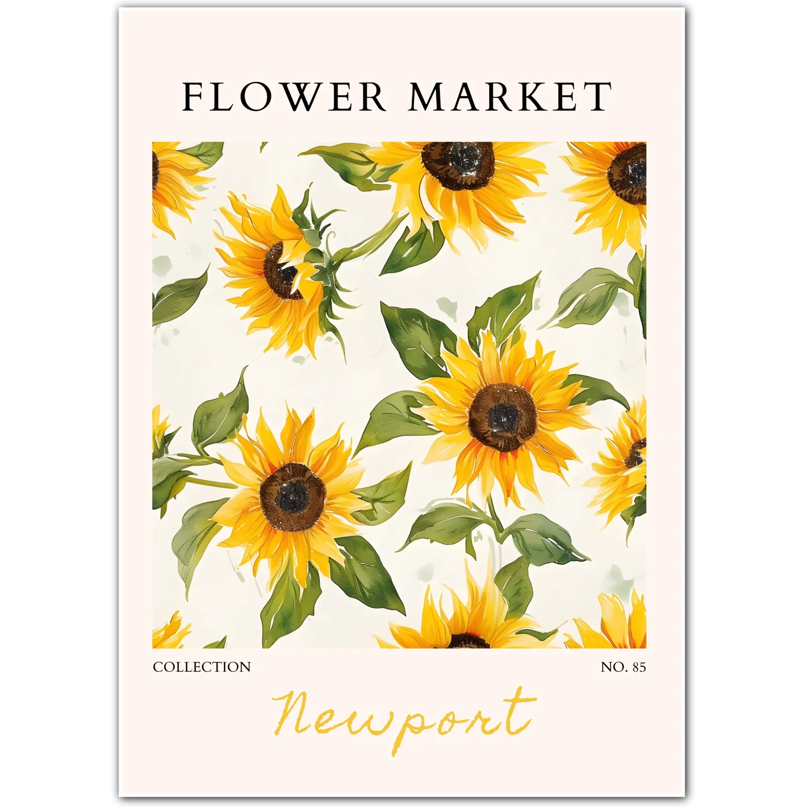 Sun-Drenched Sunflowers – Coastal Newport Botanical Print