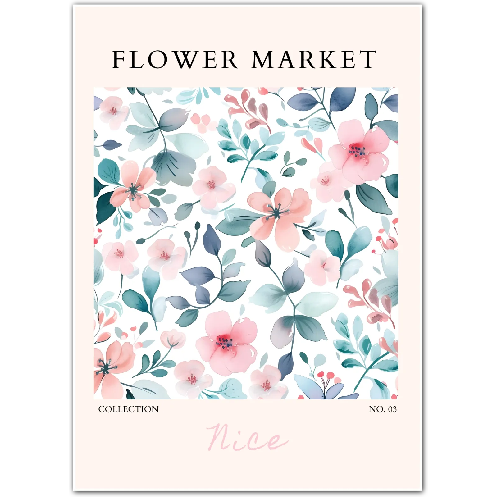 French Riviera in Bloom – Nice Watercolour Floral Print
