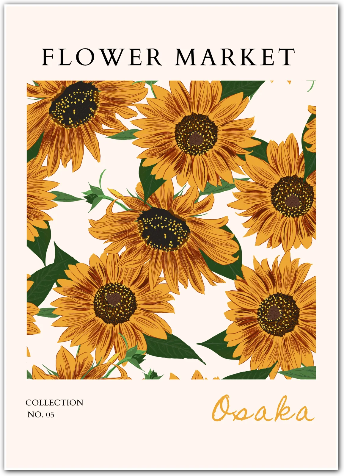 Burnt Gold Petals – Osaka Sunflower Illustration