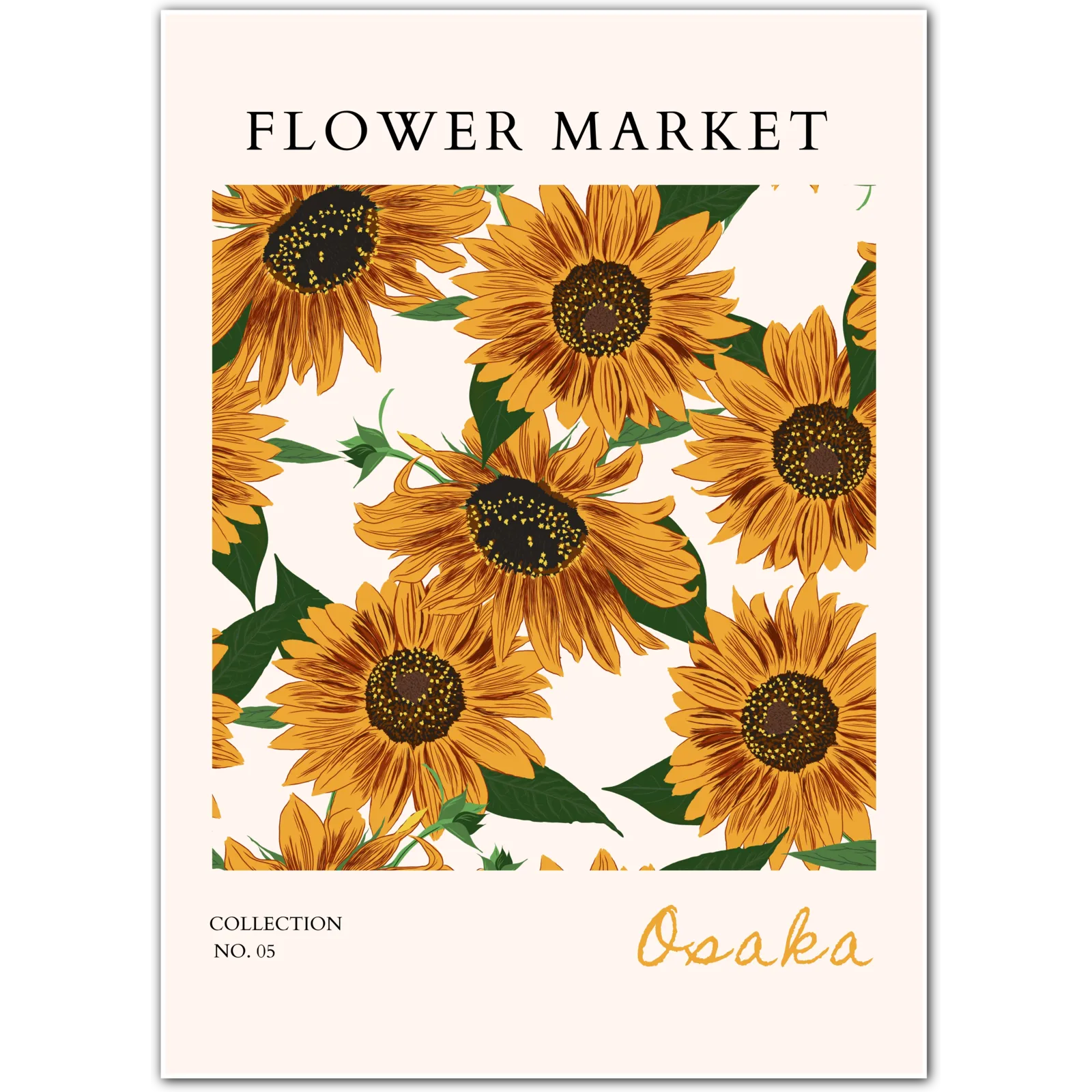 Burnt Gold Petals – Osaka Sunflower Illustration