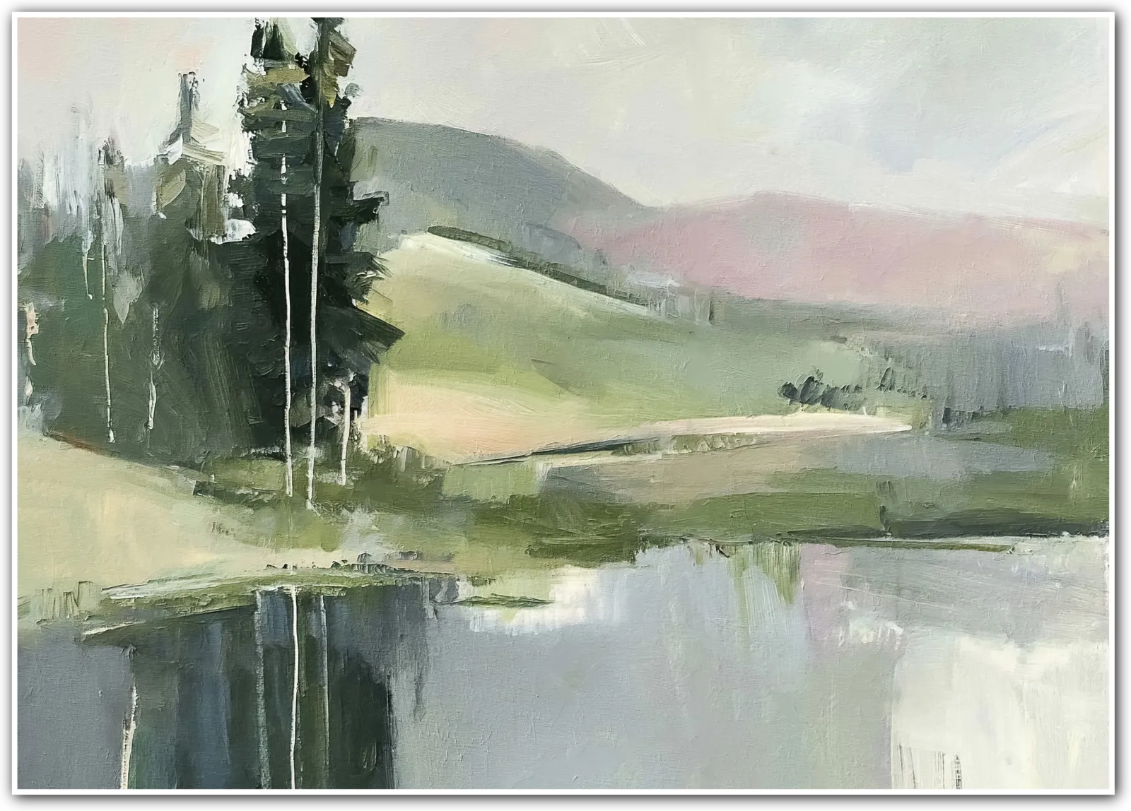 Reflections Near the Pines – A Still Countryside Mirror