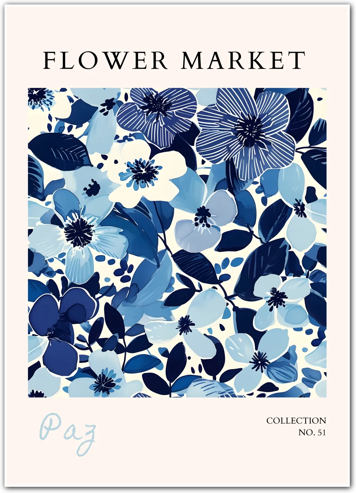 Indigo Garden Harmony – Paz Blue Floral Print