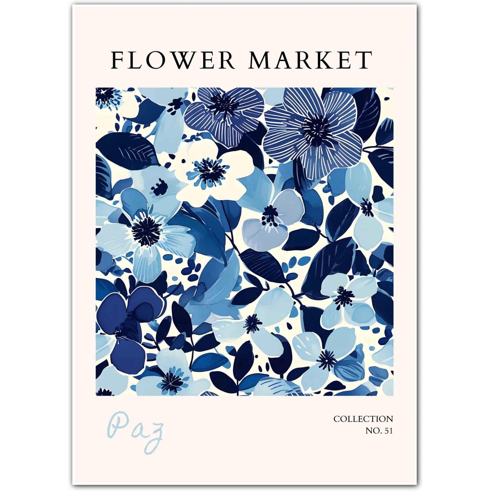 Indigo Garden Harmony – Paz Blue Floral Print