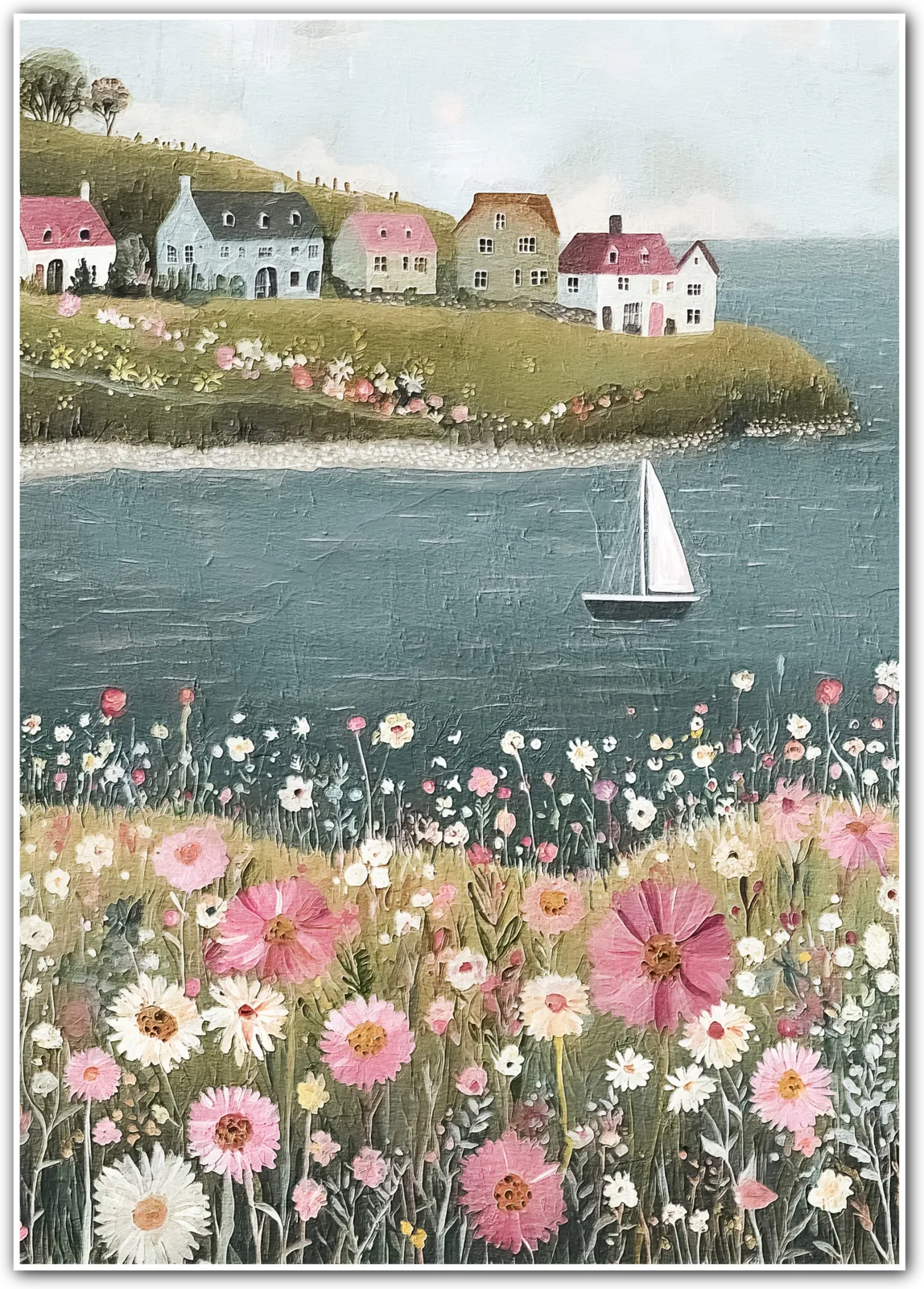 Blossom Bay – Sailboat by the Meadow Edge