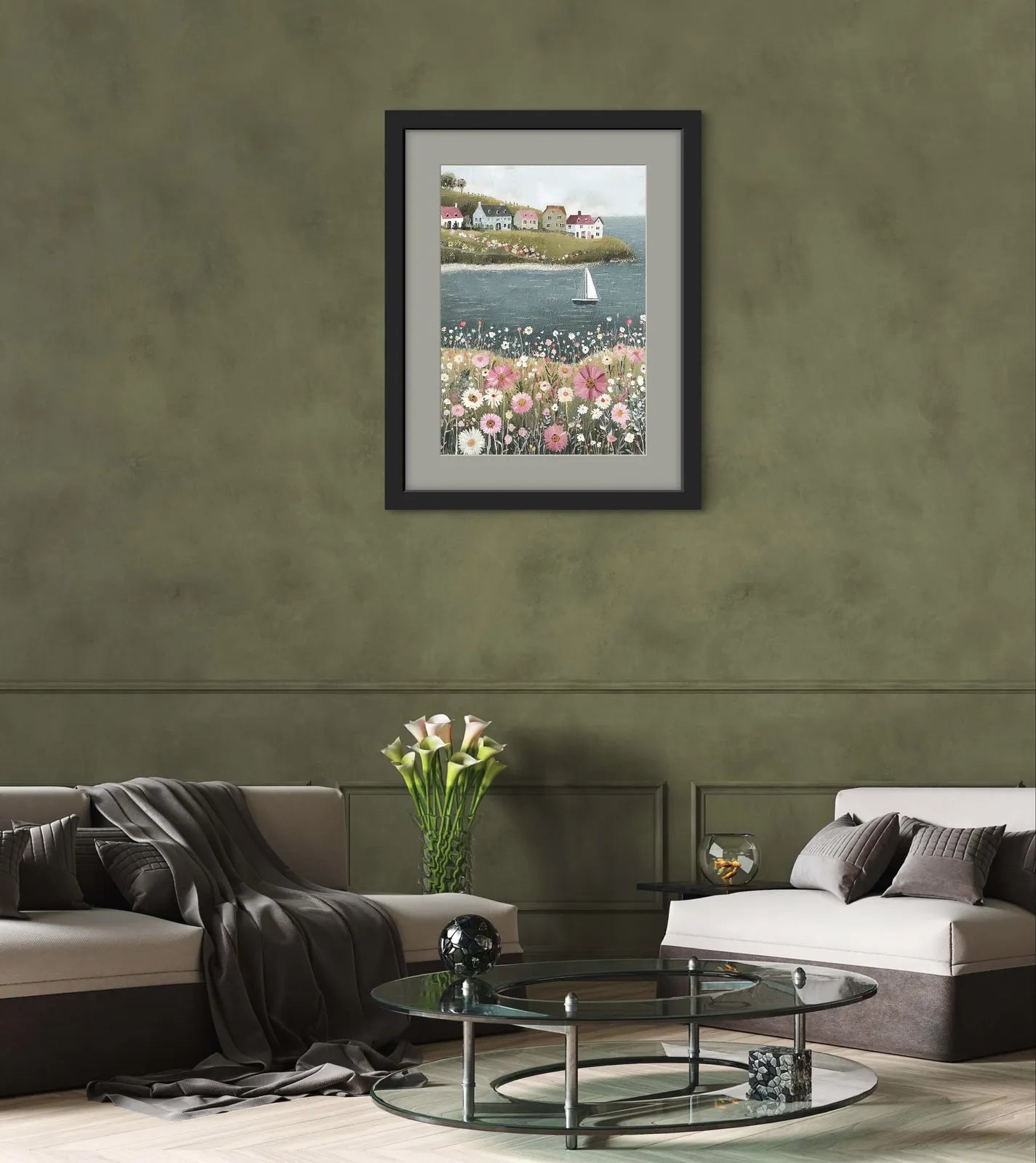 Blossom Bay – Sailboat by the Meadow Edge