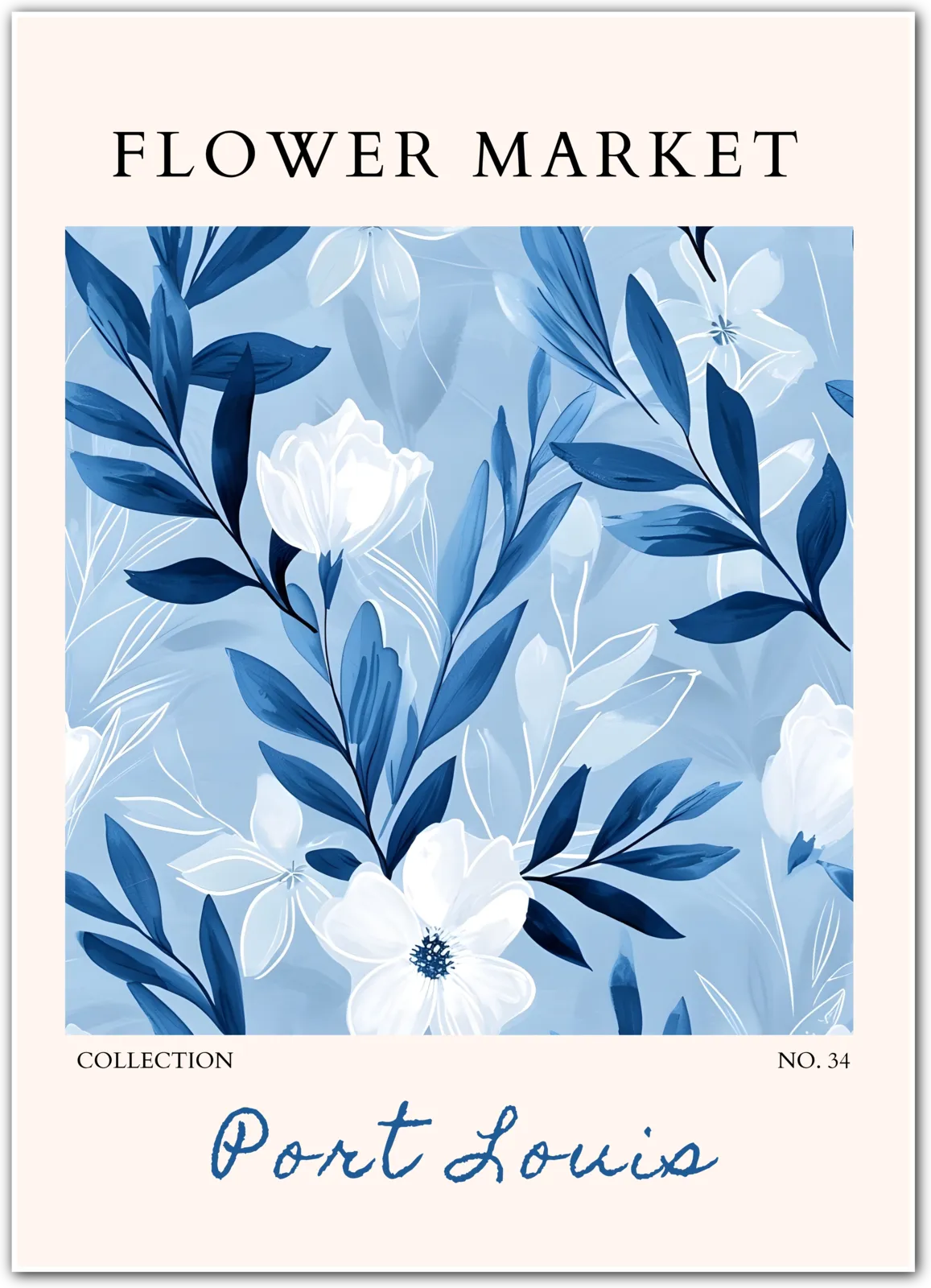 Botanical Blues – Port Louis Watercolour Floral Art
