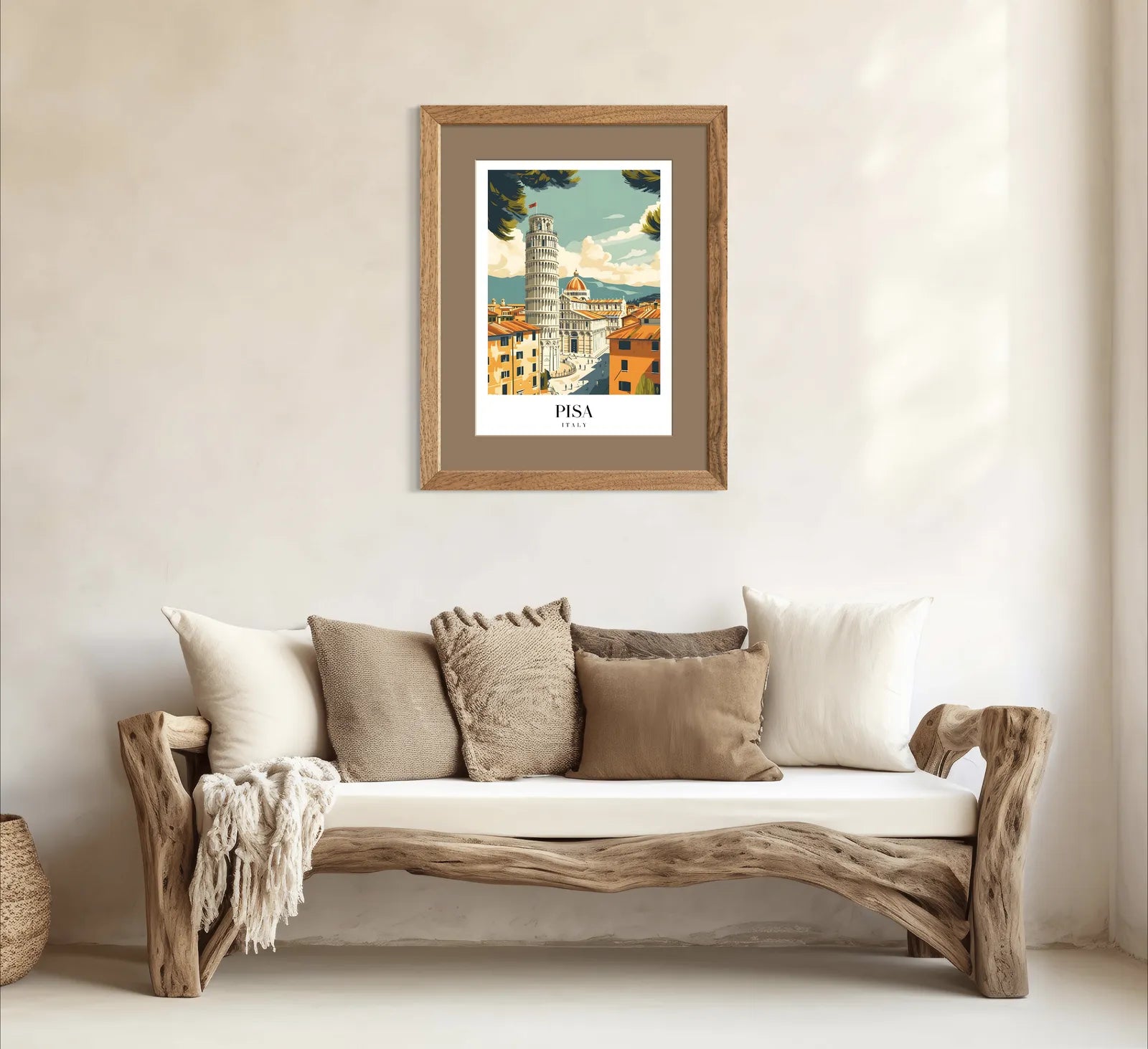 Iconic Leaning Tower of Pisa Art Print – Vintage Italian Landmark