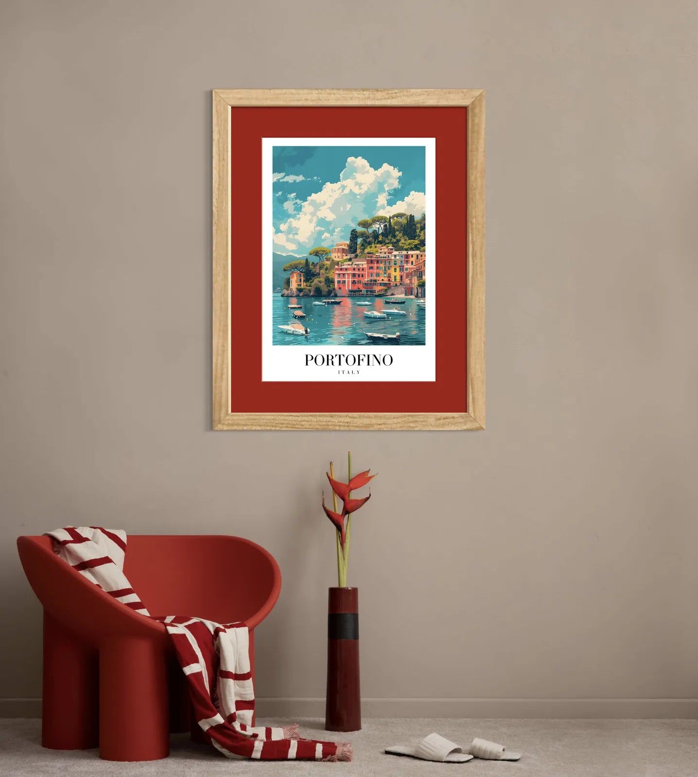 Portofino’s Coastal Charm: Colourful Italian Village Art Print