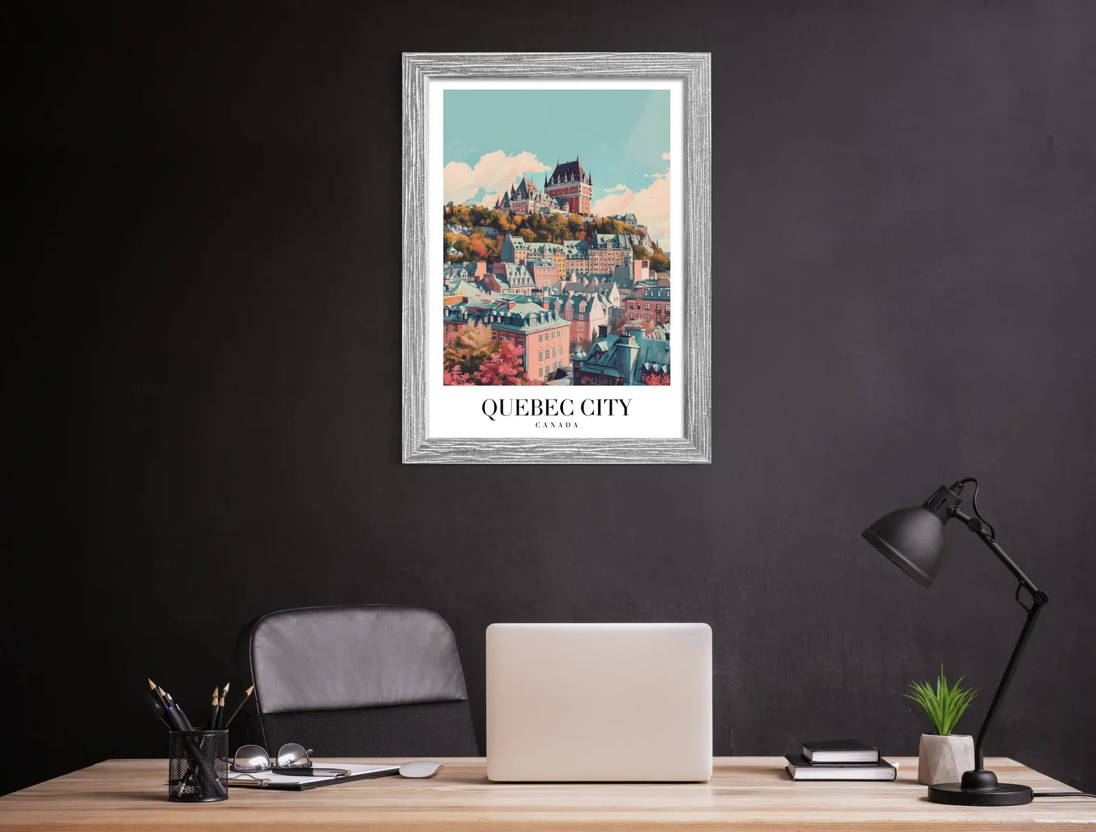 Historic Quebec City: Majestic Castle & Scenic Autumn View Art Print