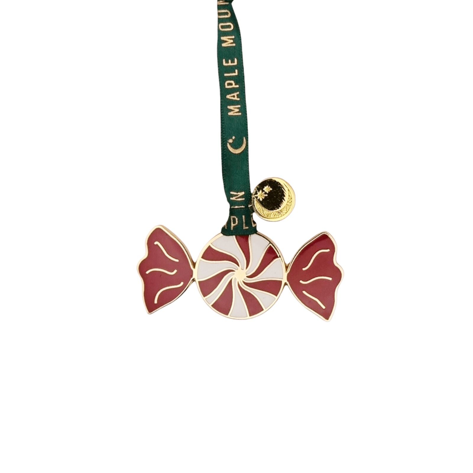 Gold Enamel Red and White Sweet Christmas Tree Decoration