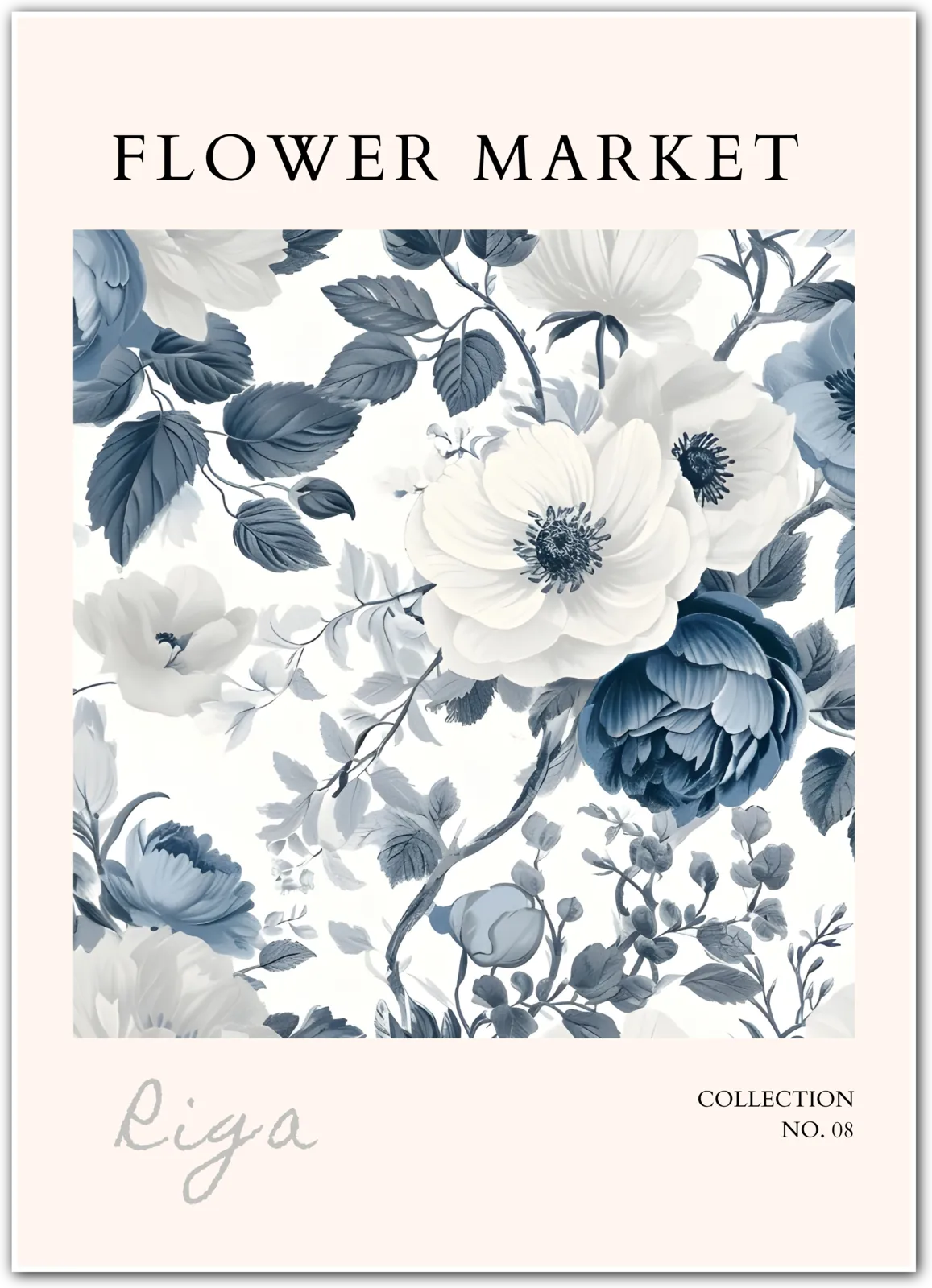 Playful Petals of Riga – Contemporary Baltic Floral Art Print