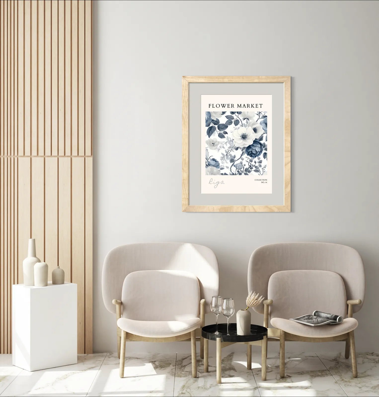 Playful Petals of Riga – Contemporary Baltic Floral Art Print