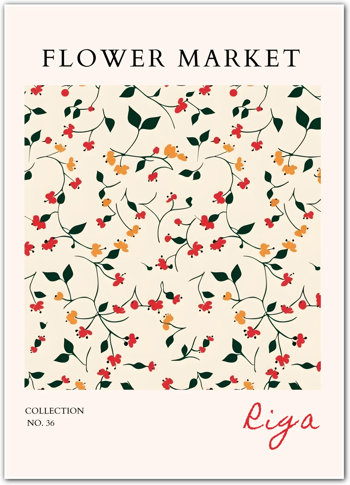 Midnight Blooms of Riga – Monochrome Botanical Art Print