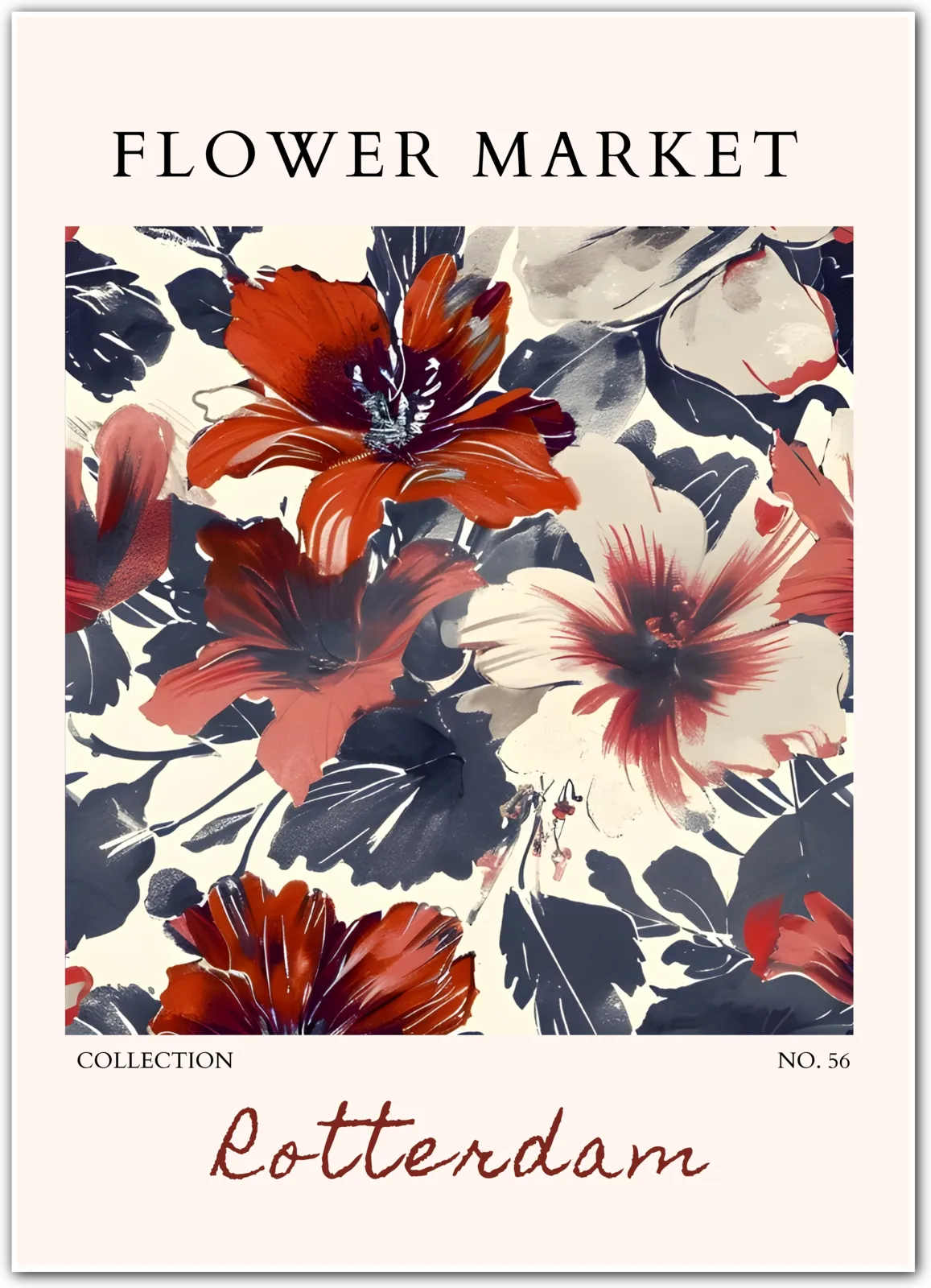 Bold Blooms of Rotterdam – Expressionist Floral Art Print