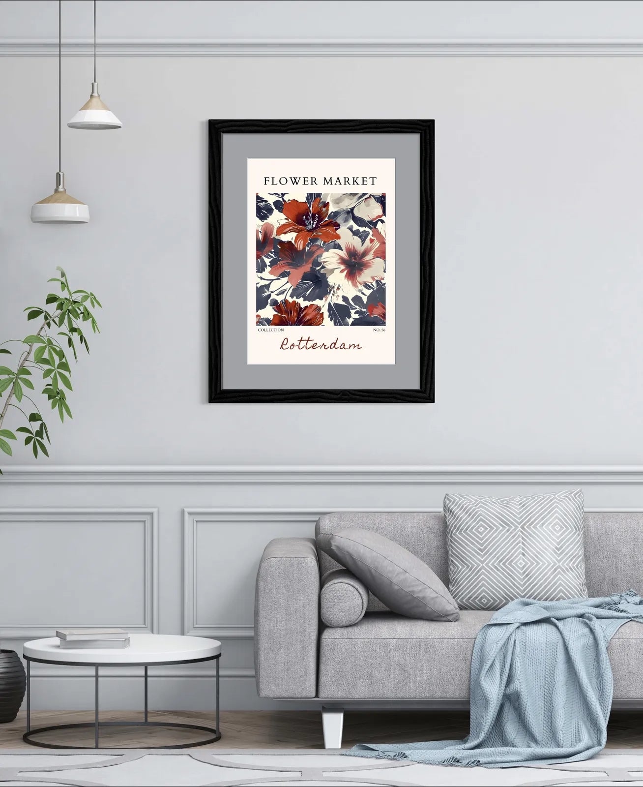 Bold Blooms of Rotterdam – Expressionist Floral Art Print