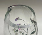 Unique 7cm shaped lip detail of handmade rounded glass vase