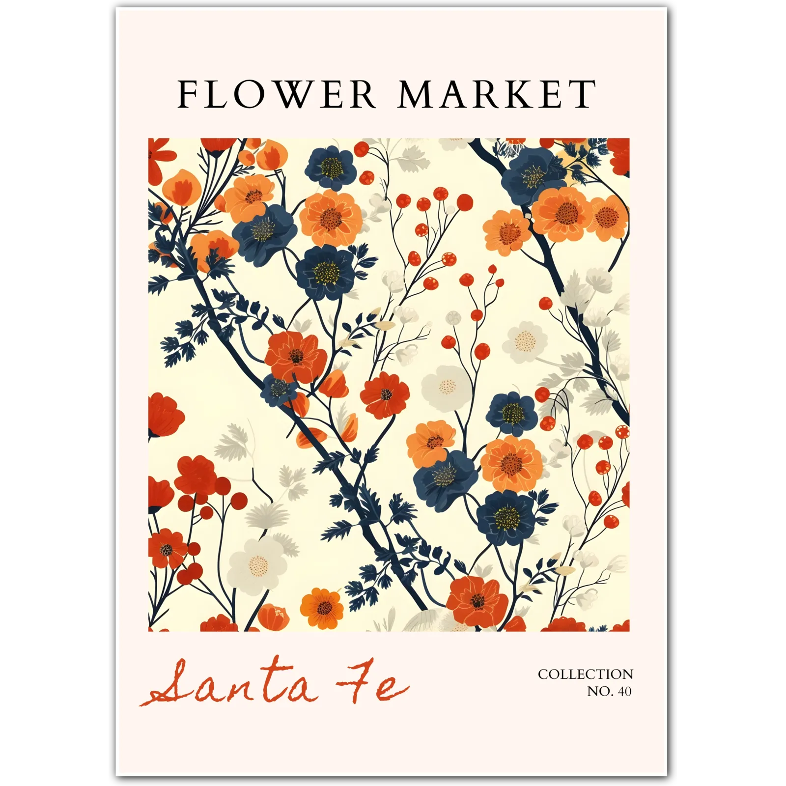 Santa Fe Desert Bloom – Bold Vintage Floral Art Print