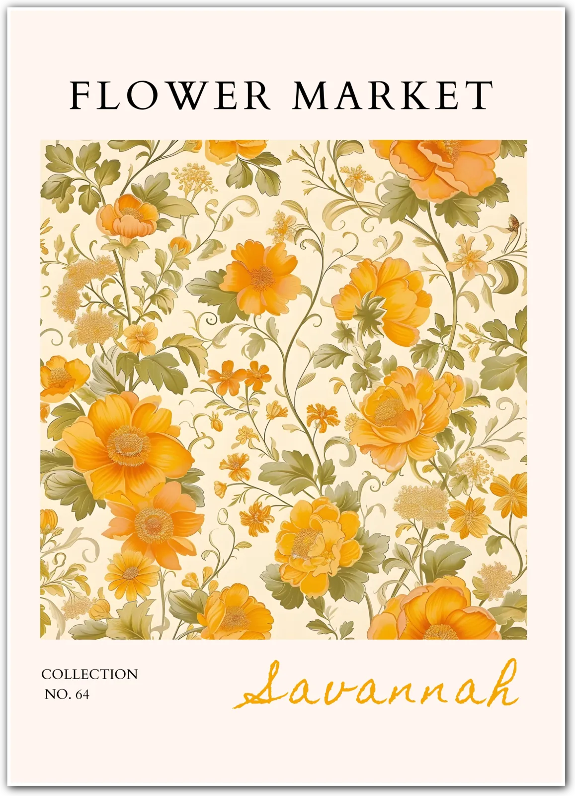 Savannah Blossoms – Golden Southern Floral Art Print
