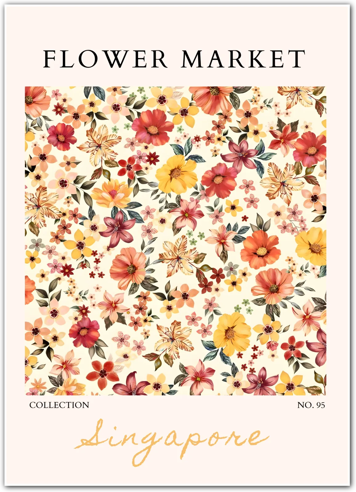 Tropical Bloom Burst – Singapore Botanical Wall Art