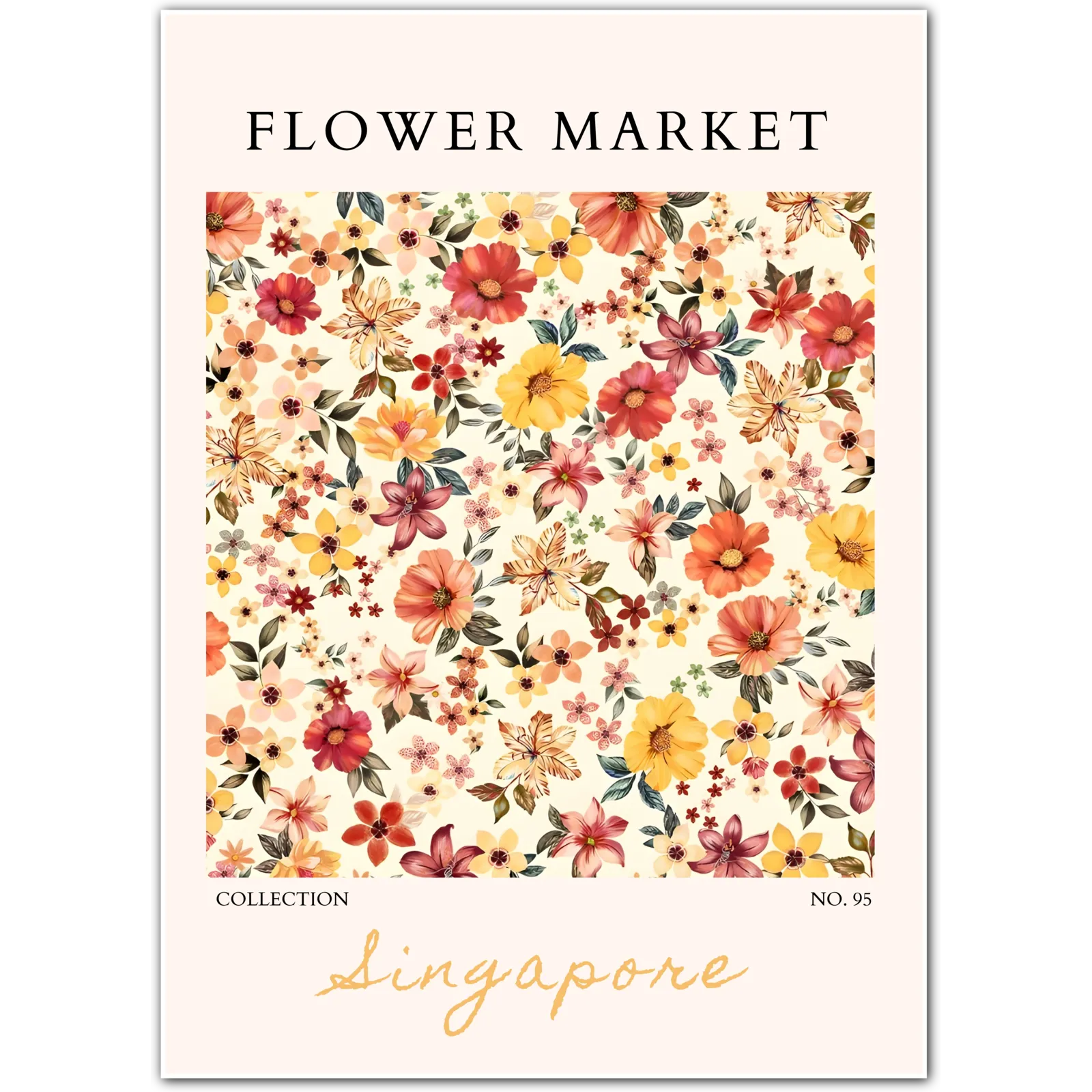 Tropical Bloom Burst – Singapore Botanical Wall Art