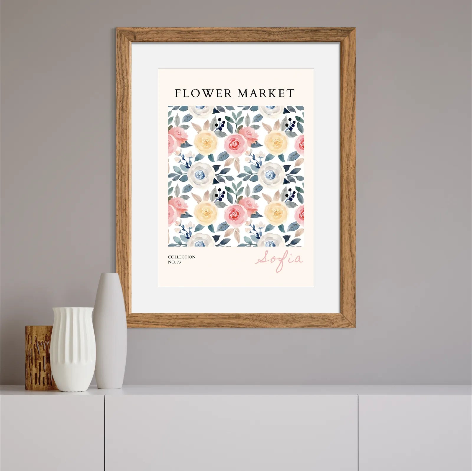 Blush & Blue Harmony – Sofia Rose Garden Art