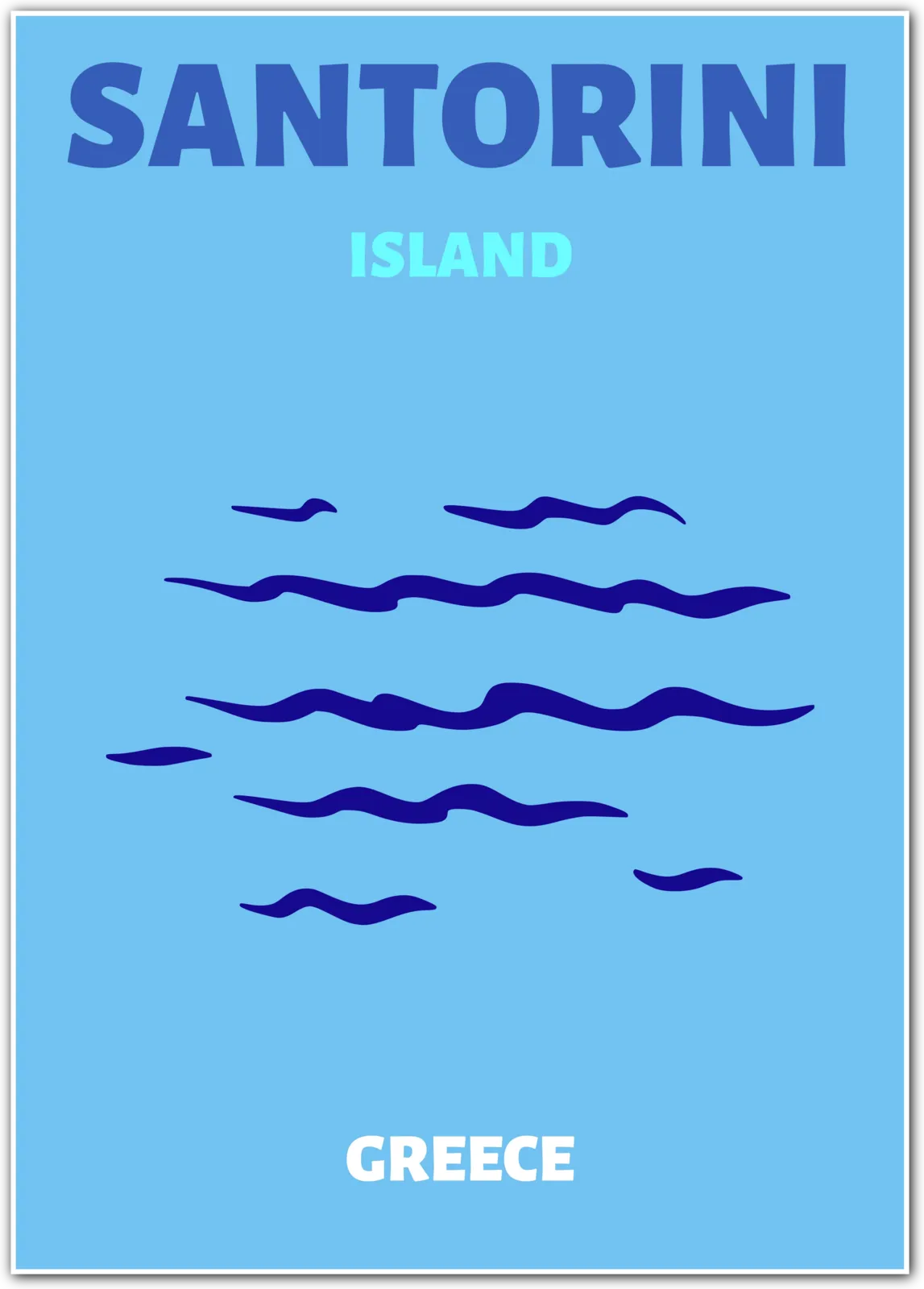 Santorini Island Greek Aegean Waves Art Print