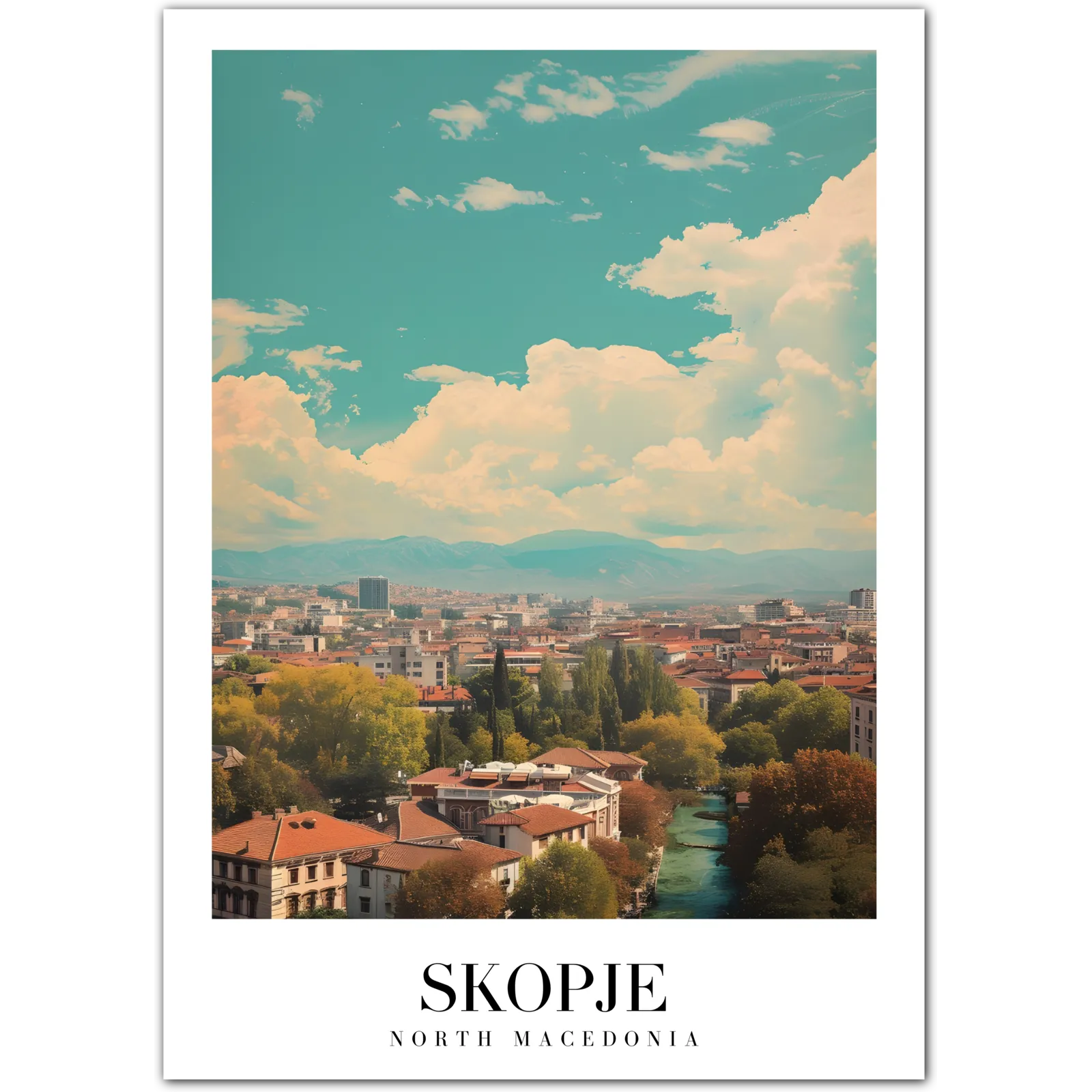 Skopje City Views: Modern Macedonia Art Print