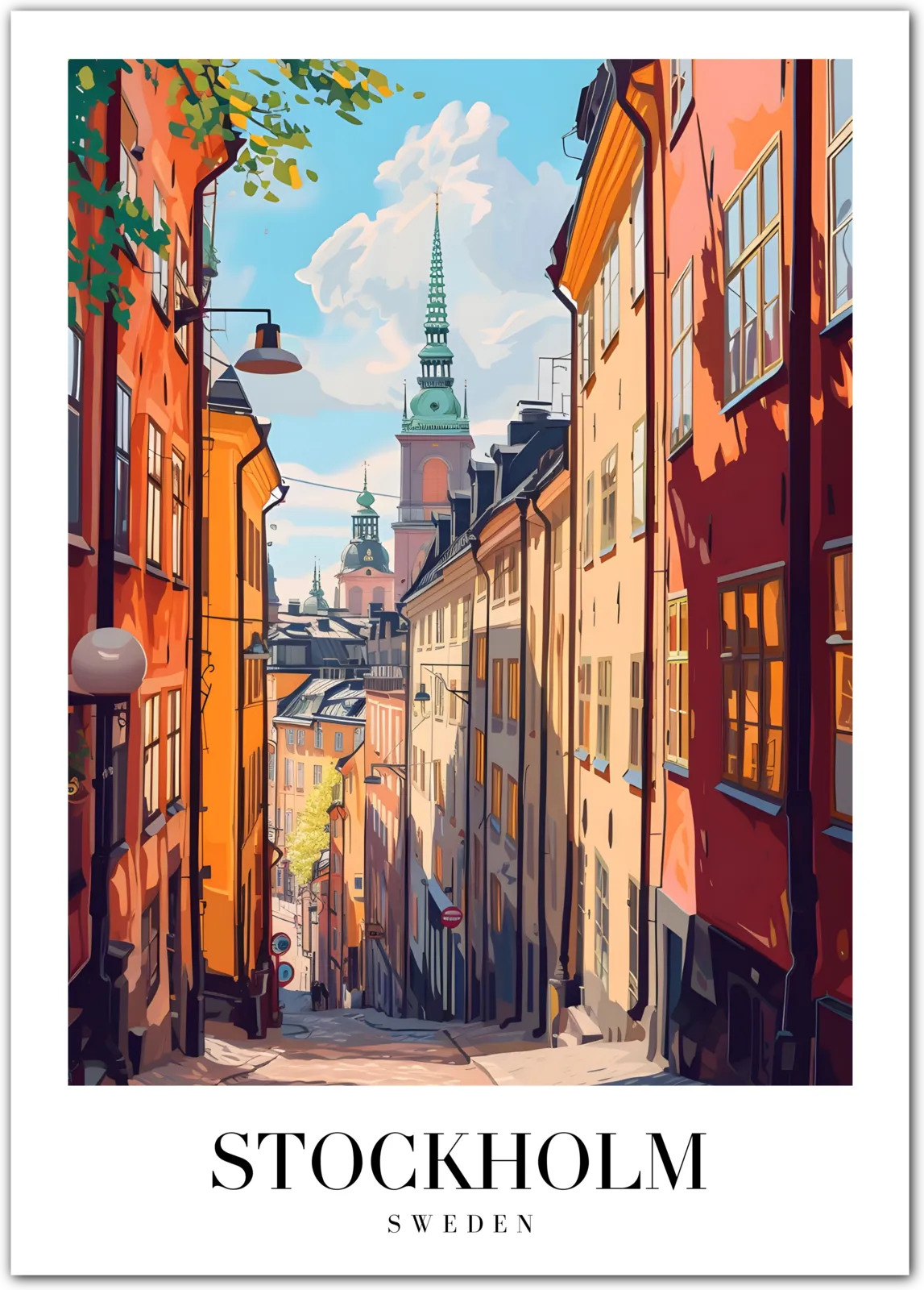 Stockholm’s Old Town: Swedish Cityscape Art Print
