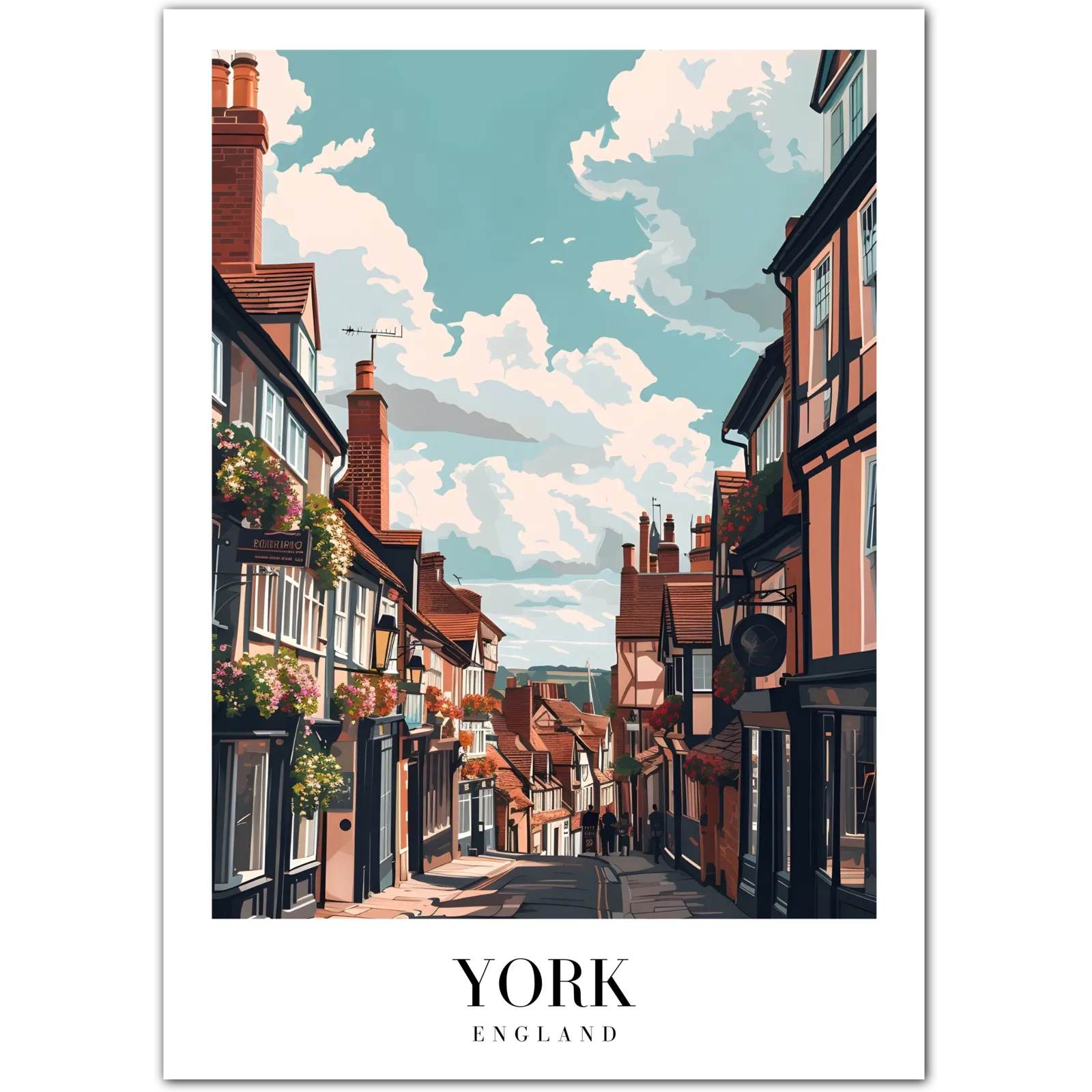 Charming York: Historic English Streetscape Art Print