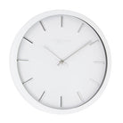 Crisp White And Silver Wall Clock