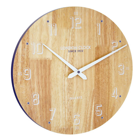 Natural Wood Round Wall Clock