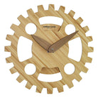 Fun Wood Finish Wall Clock With Rotating Gears