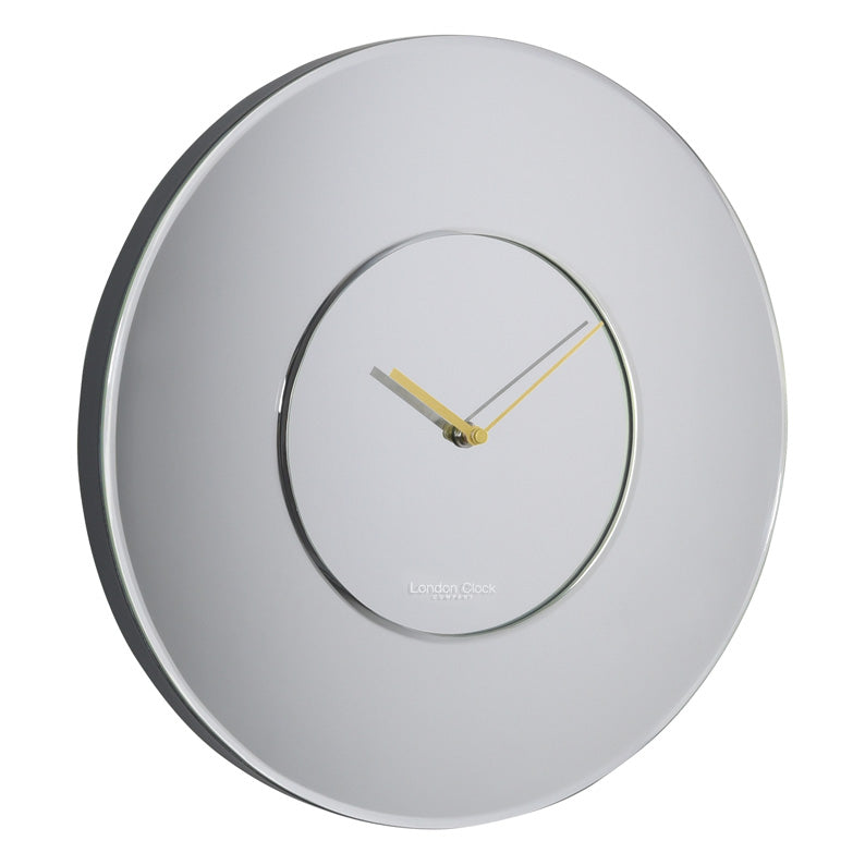Concentric Circles Mirror Clock With Brass Hands