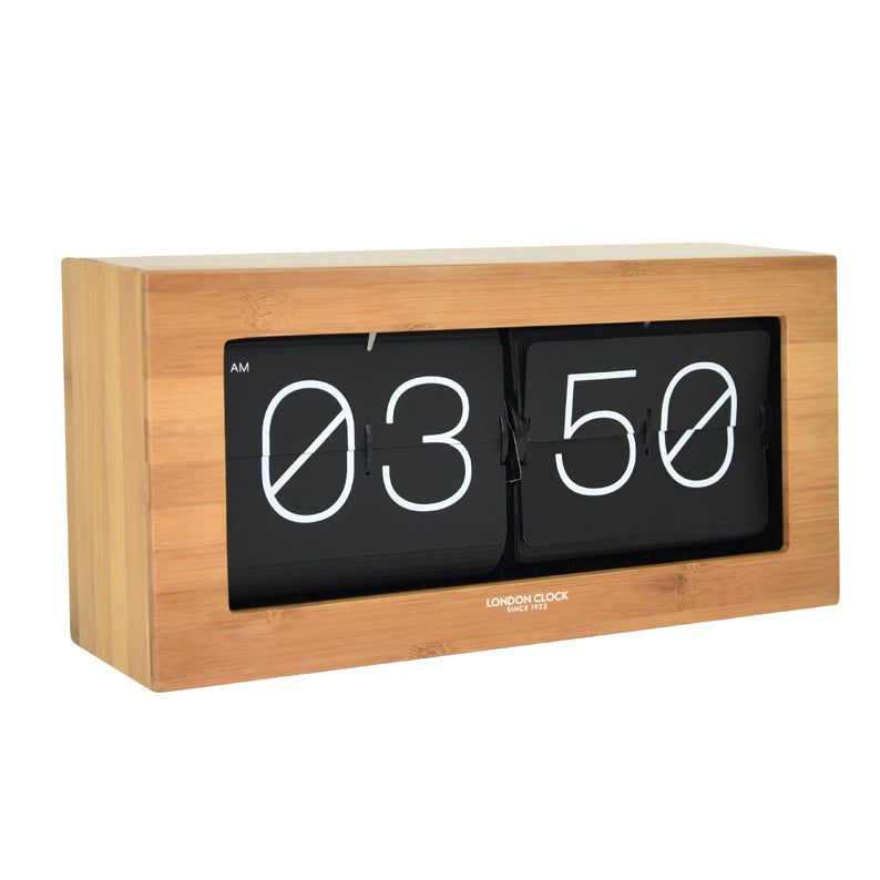 Stunning Wood Veneer Flip Desk Clock