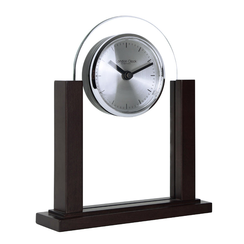 Classic Mantle Piece Clock In Dark Wood