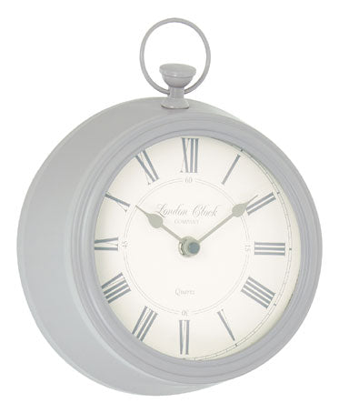 Soft Grey Metal Fob Wall Clock