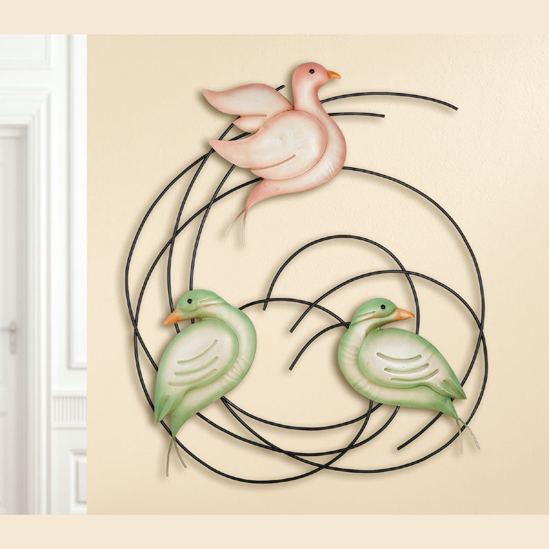 Swirling Doves Metal Décor Wall Art