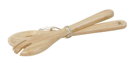 Large Hevea Wood Salad Servers