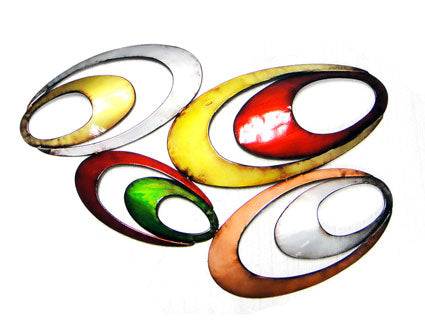 Contemporary Contemporary Ovals Metal Wall Art