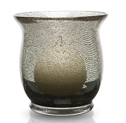 New Smoked Glass Swirl Candle Holder