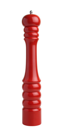 Large 40.5Cm Traditional Red Gloss Hevea Pepper Mill