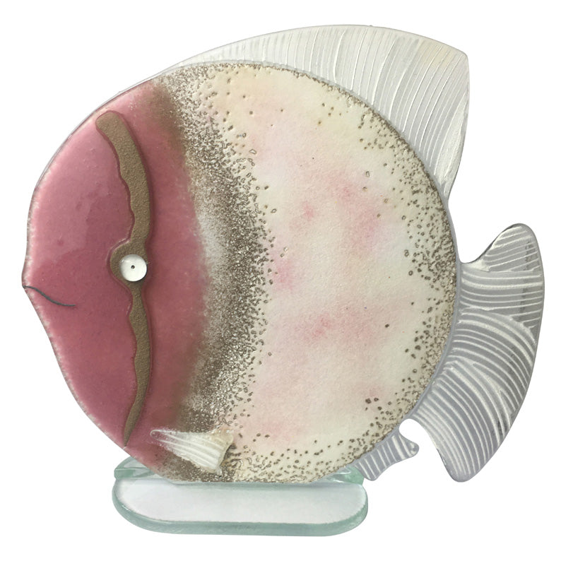 Purple and Pink Glass Fish Ornament - Large Size