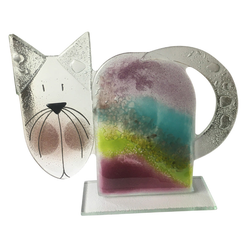 Large Glass Cat Ornament