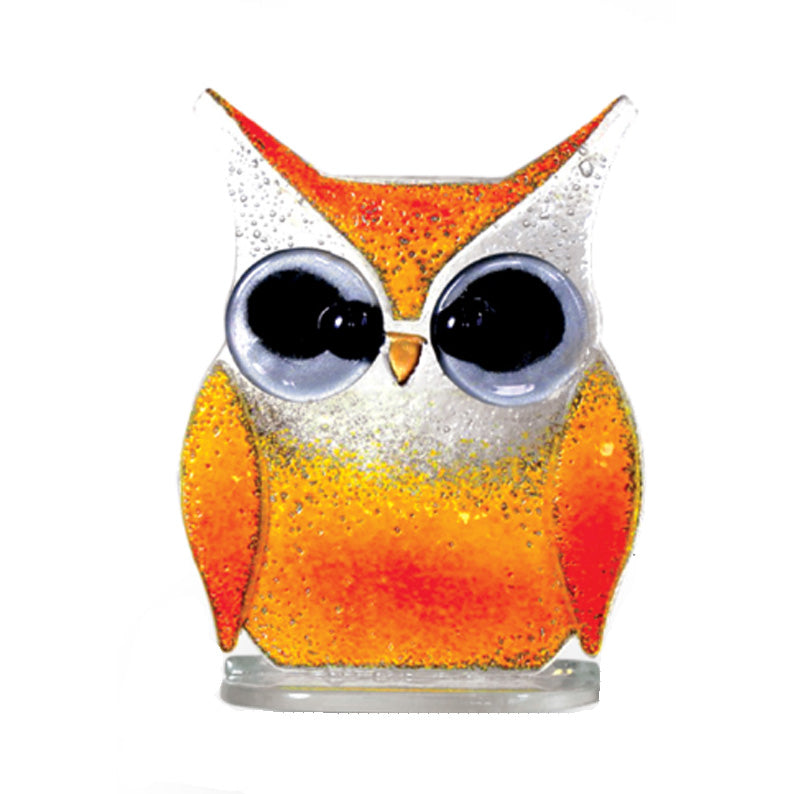 Medium Wise Owl Fused Glass Ornament